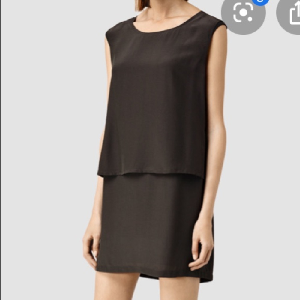 All Saints layered silk mini dress